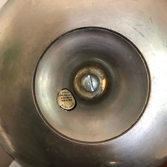 Tall Brass Candle Holder with Silver Plated Finish - Picture 4 of 5